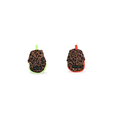 Kapture Green / Yellow / Orange Egg Foldable Shoe Cases Set B In Animal Print