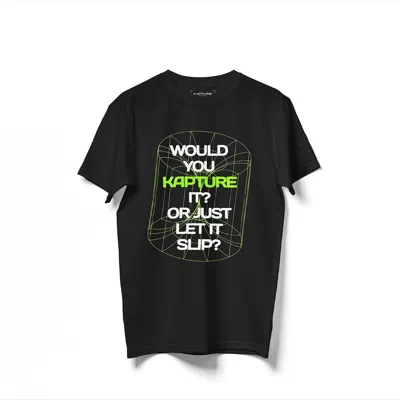 Kapture Men's  Green Light Printed Tee- Black