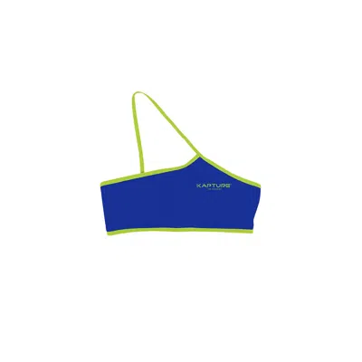 Kapture Women's Dayglow One Shoulder Recycled Bikini Top - Blue