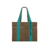 KAPTURE WOMEN'S GREEN / BROWN KIX TOTE BAG - BEIGE/TURQUOISE