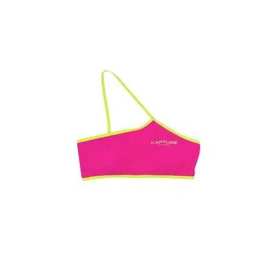 Kapture Women's Pink / Purple Dayglow One Shoulder Recycled Bikini Top - Pink In Pink/purple
