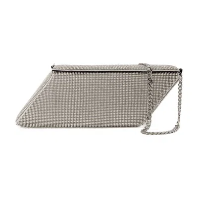 Kara Parallelogram Bag  White Brass In Silver