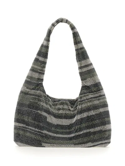 Kara Women's Crystal Mesh Armpit Bag In Black