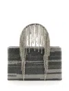 Kara Rhinestone Embellished Shoulder Bag In Gray