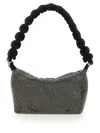 Kara Bag With Knotted Handle And Textured Surface In Gray