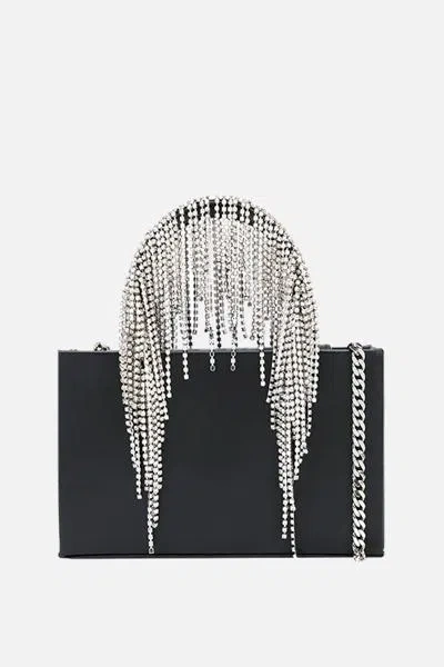Kara Crystal-embellished Midi Leather Tote Bag In Black