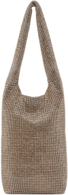 Kara Women's Crystal Mesh Wine Cooler Bag In Ecru
