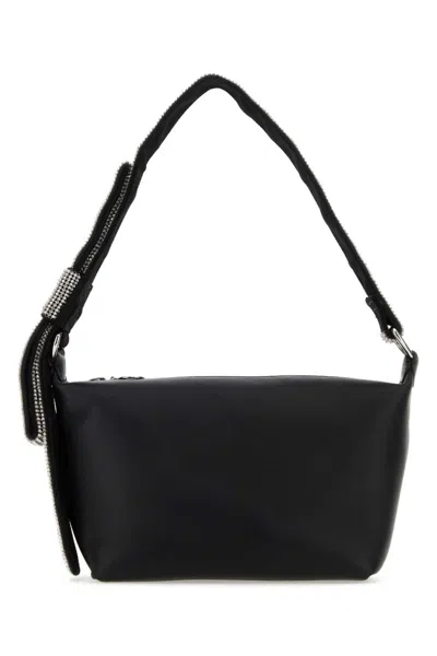 Kara Black Nappa Leather Shoulder Bag In Blackwhite