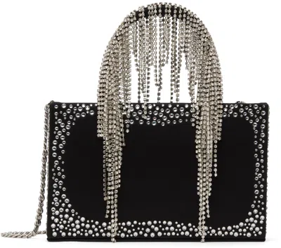 Kara Crystal-fringe Tote Bag In Black / White