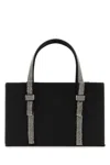 Kara Structured Leather Tote With Embellished Jewel Handles