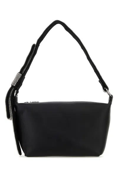 Kara Black Nappa Leather Shoulder Bag In Blackwhite