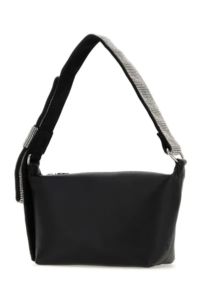 Kara Black Nappa Leather Shoulder Bag In Blackwhite