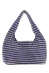 Kara Two-tone Rhinestones Mini Handbag In Blue