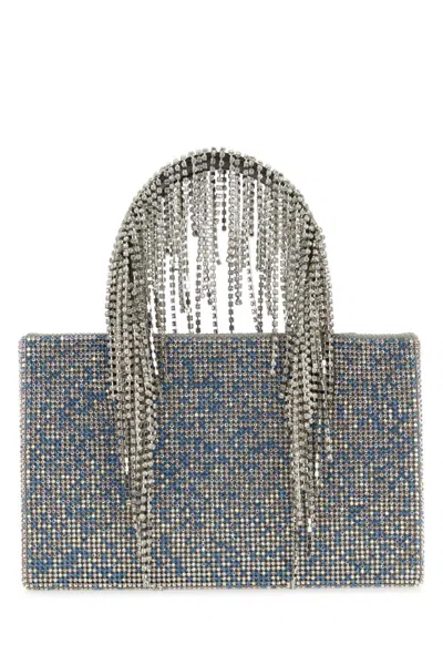 KARA BLUE CRYSTAL-EMBELLISHMENT BAG