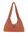 Kara Rhinestone-embellished Triangular Shoulder Bag In Orange