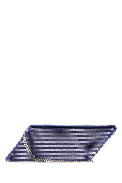 Kara Two-tone Rhinestones Clutch In Blue