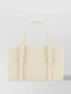 KARA CANVAS TOTE WITH DOUBLE HANDLES AND METAL CHAIN DETAIL