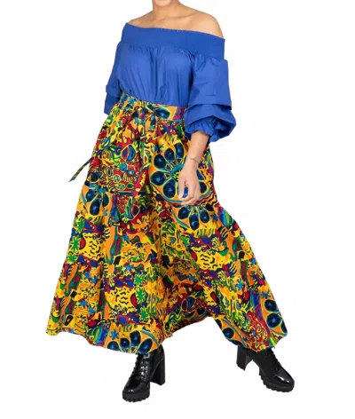 Kara Chic African Print Maxi Skirt In Multi