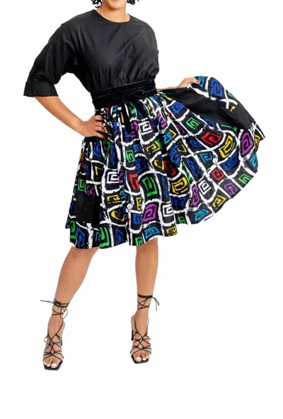 Kara Chic African Short Print Dress In Black Multi