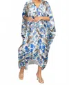 Kara Chic Chic V-neck Kaftan Dress In Blue In Blue