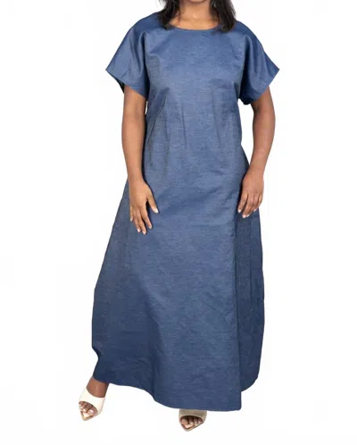 Kara Chic Denim Muse Maxi Dress In Blue