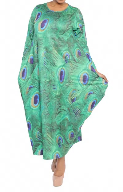Kara Chic Flowing Muse Dress In Peacock In Green