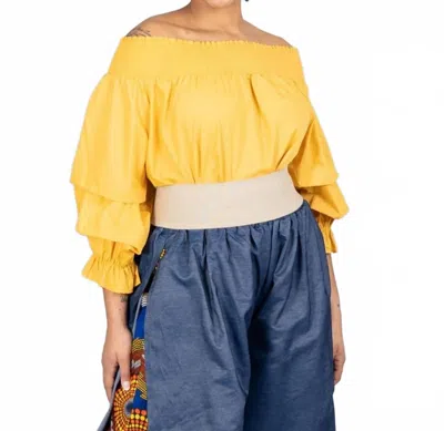 Kara Chic Off-shoulder Top In Mustard In Yellow