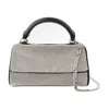 Kara White Crush Crystal-embellished Mini Bag In Silver