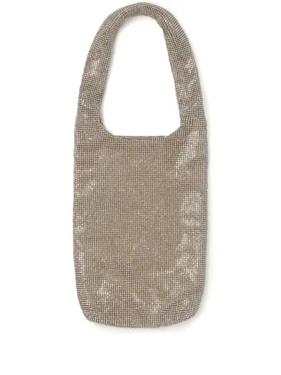 Kara Crystal-embellished Mesh Tote Bag In Neutrals