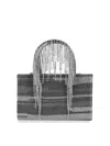 Kara Crystal Mesh Midi Crystal Fringe Tote Bags In Silver