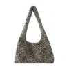 Kara Crystal Mesh Rhinestone Beaded Shoulder Bag In Gray