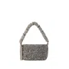 Kara Black Rhinestones Handbag In Black