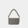 Kara Silver Crystal-embellishment Shoulder Bag In Black