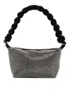 Kara Crystal Mesh Cobra Pouch Bags In Silver