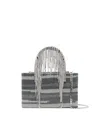 Kara Crystal Mesh Midi Crystal Fringe Tote Bags