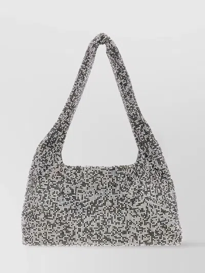 KARA CRYSTAL MESH RHINESTONE BEADED SHOULDER BAG