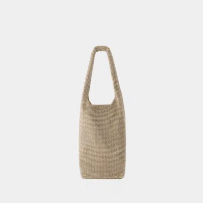 KARA CRYSTAL MESH WINE COOLER SHOULDER BAG - KARA - MESH - BEIGE