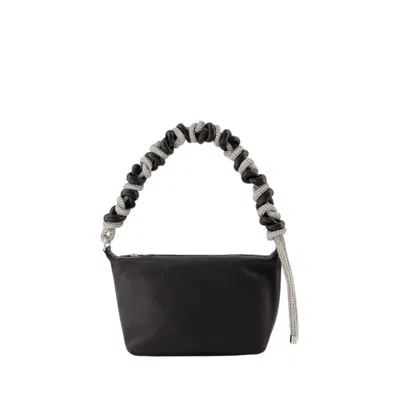 Kara Crystal Phone Cord Hobo Bag - Black - Leather