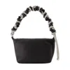 Kara Black Crystal-embellished Shoulder Bag In Black