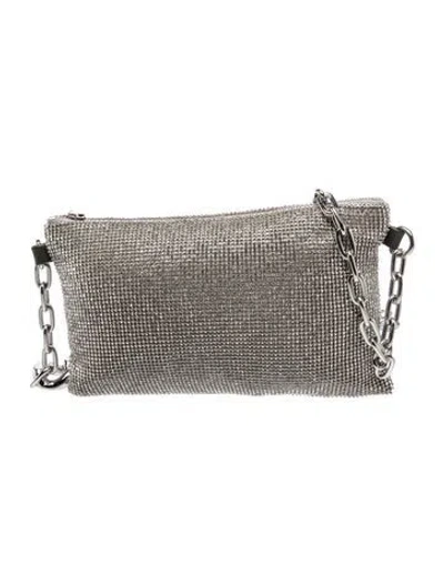 Pre-owned Kara Crystal Shoulder Bag In Silver