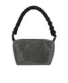 Kara Bag With Knotted Handle And Textured Surface In Black