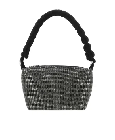 Kara Embellished Zipped Shoulder Bag In Black
