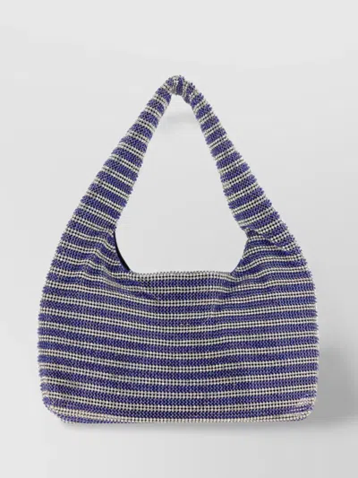 Kara Dual-tone Gemstone Small Purse In Metallic