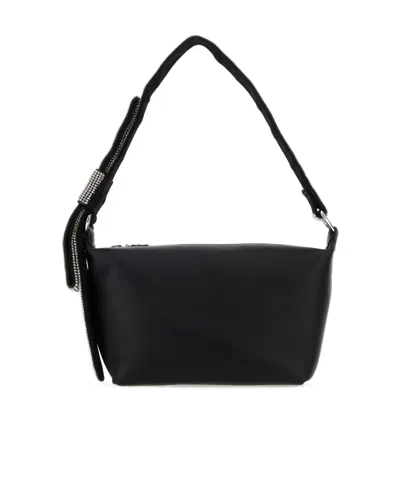 Kara Embellished Bow Zipped Shoulder Bag In Black