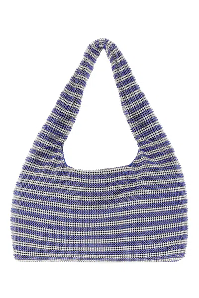 Kara Two-tone Rhinestones Mini Handbag In Cobalt Stripe