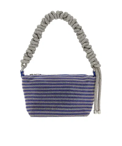 Kara Embellished Mesh Phone Cord Zipped Shoulder Bag In Multi