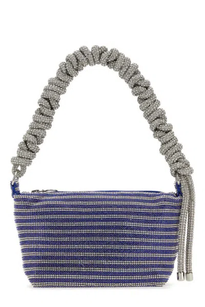 Kara Embellished Mesh Phone Cord Zipped Shoulder Bag In Multi