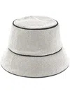 Kara Embroidered Bucket Hat In Silver
