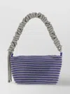 Kara Gemstone Striped Shoulder Bag In Metallic