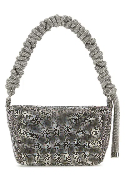 Kara Crystal-mesh Shoulder Bag In Black